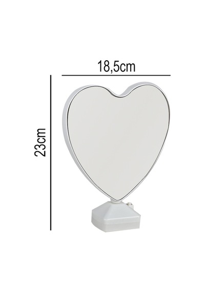 Led Işıklı Kalpli Sihirli Ayna 23x18,5cm Beyaz Fotoğraflı Kişiselleştirebilir Ürün Kırmızı