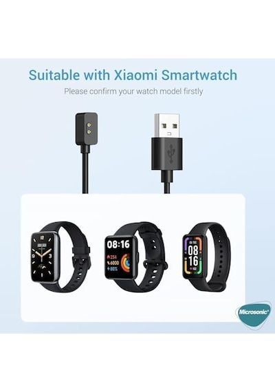Xiaomi Smart Band 8 Manyetik Usb Şarj Kablosu Siyah