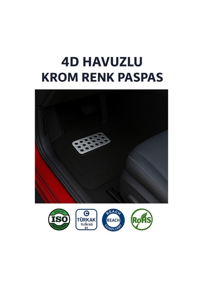 Tofaş Kartal Hasırlı 4d Havuzlu Krom Oto Paspası