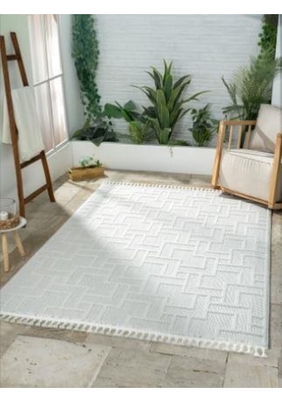 Çam Halı Solo Ef002a Beyaz İskandinav Tarzı Modern Desen Halı