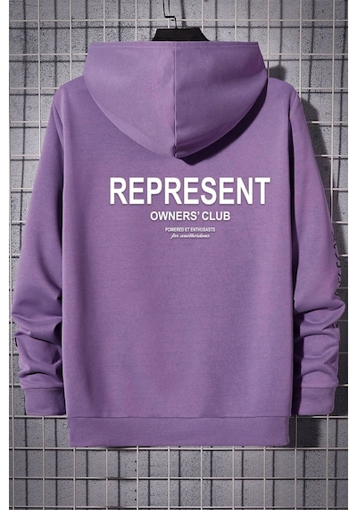 Uyguntarz Unisex Represent Sırt Baskılı Sweatshirt Lila