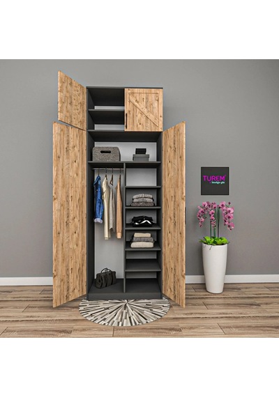 Geometri 2 Kapılı Gardrop Mdf Siyah Geometri 2 Kapılı Gardrop Mdf Siyah