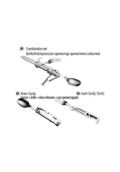 Grand Harvest Ghks002 Multi Fonksiyonel Çatal Bıçak Kaşık Tirbüşon Set