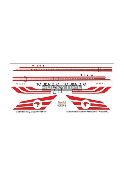 Babibi Dat01092 1/270 Ölçek, Thy, Boeing 727-200, From Usa, Dekal Çıkartma