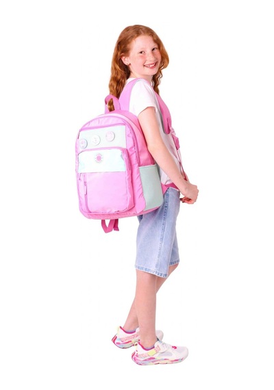 Kauko Holiday Kız Çocuk Altı Bölmeli Rozetli Okul Sırt Çantası - Pembe - K1828 Pembe