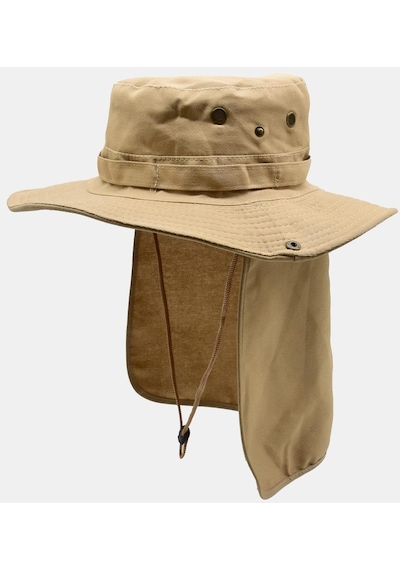 Külah Outdoor Uv Güneş Koruyucu Şapka Camel Lejyoner Safari Şapkası - Camel