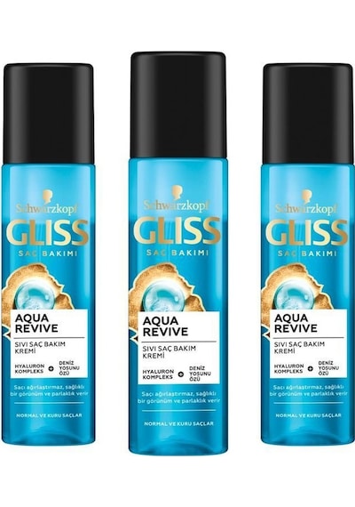 Gliss Aqua Revive Nemlendirici Sıvı Saç Kremi 3 x 200 ML