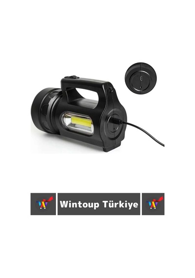 Premium Seri Uzun Ömürlü Kamp Avcı Deprem 3 Aydınlatma Modlu Şarjlı Beyaz Işık 900 Lümen El Feneri Çok Renkli