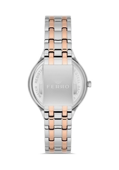 Ferro Fl21467a-e Quartz Çelik Rose/gri 35 Mm Kadın Kol Saati