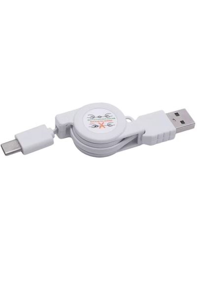 Alfais 6022 Usb To Type C Erkek Şarj Ve Veri Aktarım Kablosu Makaralı 75cm