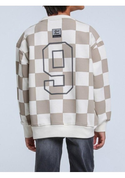 Jack Lions Erkek Çocuk Best Race Yazılı İnce Şardonlu 2 İplik Sweatshirt-14258 Bej