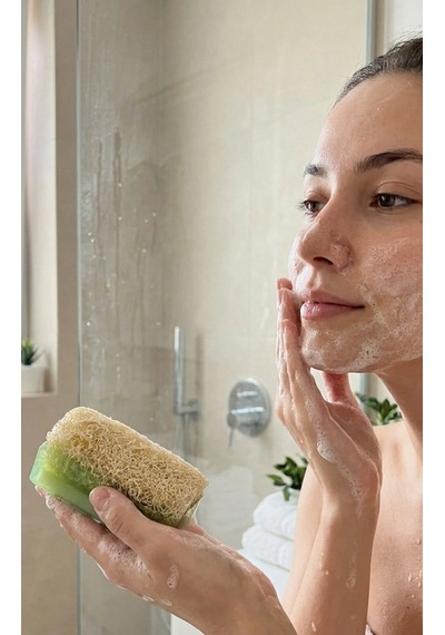 Bitkisel Aloe Vera Özlü Doğal Süt Kabağı Süngerli Sabun Doğanın Nemlendirici Dokunuşu 100 110gr Fresh