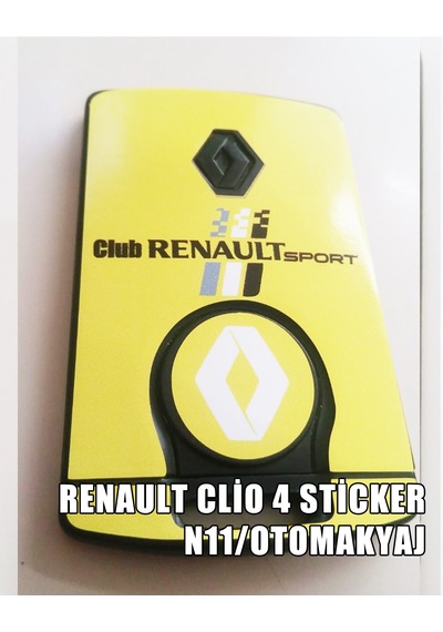 Renault Clio 4 Anahtarlık Sticker Etiket Kaplama Tuning Modifiye Monster - Sarı - Mavi - Rs