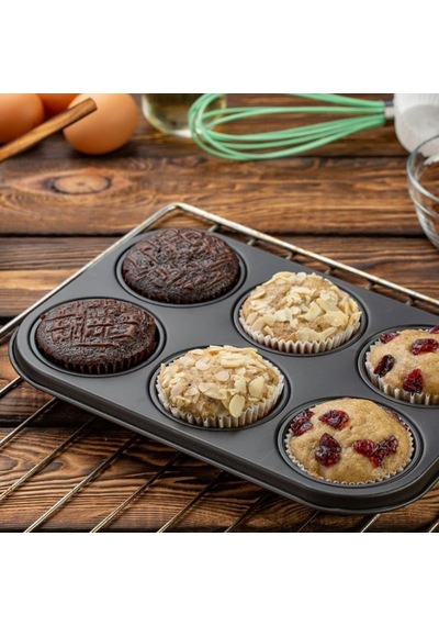 6lı Muffin Kek Kalıbı Metal Malzeme İle Dayanıklı Yapı Yanmaz Ve Yapışmaz Özellikli Klasik Yuvarlak Şekilli Fırın Kalıbı Evde Pratik Tatlı Ve Tuzlu Muffin Kekler Pişirmek İçin Fırına Dayanıklı Kek Kalıbı Diğer