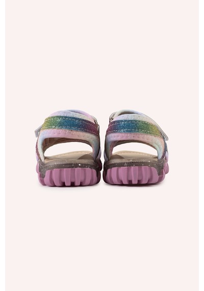 Panço Kız Bebek Cırt Cırt Detaylı Pembe Sandalet