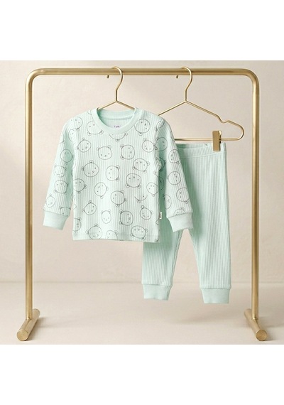 Sebi Bebe Ayıcık Kafa Pijama Takımı 9323 Yeşil