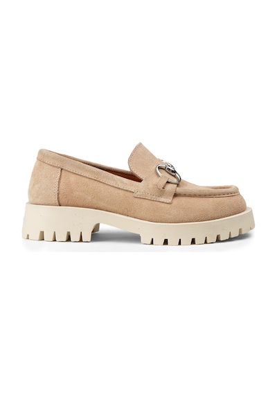 Deery Kadın Hakiki Süet Bej Tokalı Loafer - 02037zbejc01