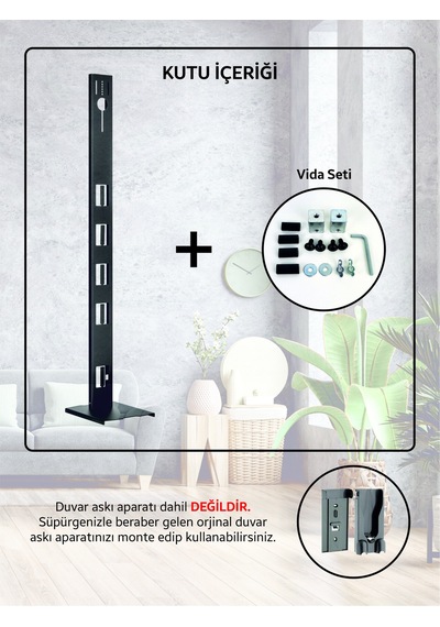 Bumech Stark -philips-Bosch Uyumlu-  Siyah Dikey Süpürge Standı