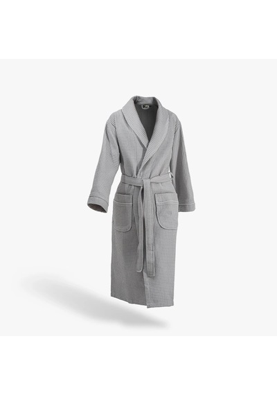Afra Elite Serisi Kadın Pike Bornoz Gri, Oeko Tex Standard 100 Sertifikalı %100 Ege Pamuğu, Dokuma 250 Gsm