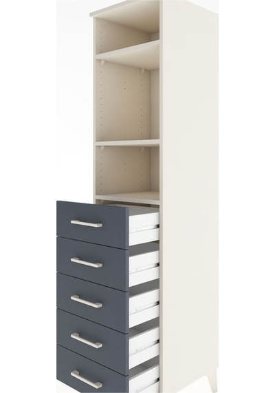 Hyperion Dolap 3 Raflı 5 Çekmeceli 44x44x182 Aytaşı-antrasit Aytaşı