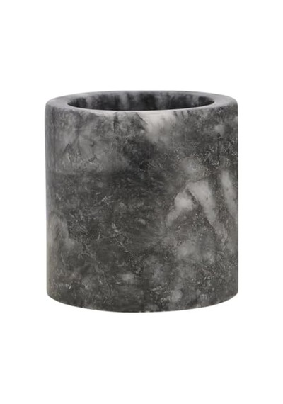 Roza Mermer Baharatlık 8x8 Cm Mermer Tuzluk Masaüstü Baharatlık Siyah Genel