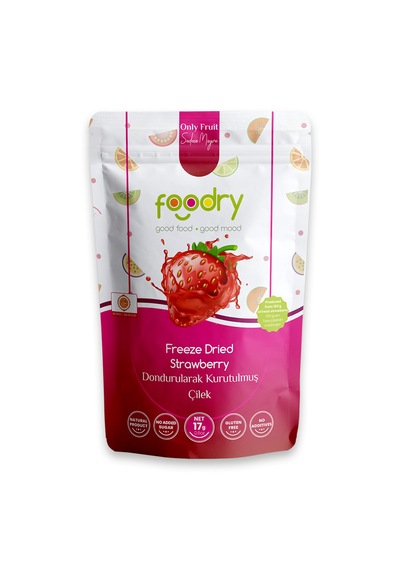 Dondurularak Kurutulmuş Çilek Freeze Dry Çilek 17g Katkısız Çıtır Meyve Atıştırmalığı 17 G