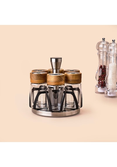 Arow Ellery Akasya Serisi Tr-6549 7li Baharat Seti 130 Ml Şeffaf
