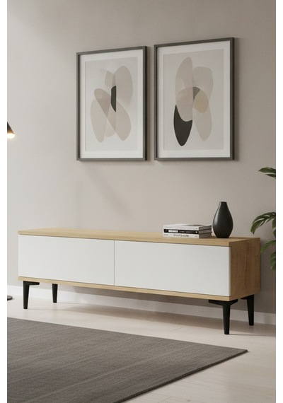 Tsa1299db Aplos Tv Sehpası Safirmeşe-beyaz 120cm Safirmeşe - Beyaz