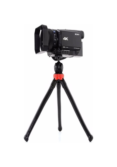 Ayrex Teknosepetim Esnek Flexible Tripod Kamera Profesyonel Telefon Tutucu 360 Derece Tripot, Siyah Diğer