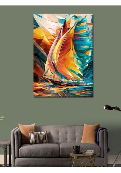 Kanvas Tablo Sarıyer Yelkenli Gemi 50cmx70cm