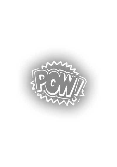 Pow Araba Sticker 17x17 Cm Beyaz