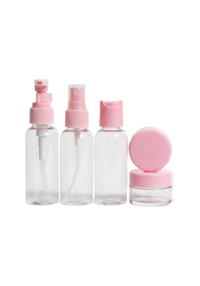 Generic Taşınabilir 5 Parça Seyahat Şişesi Seti Şeffaf Kozmetik Dolum Kabı