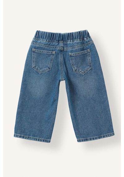 Defacto %100 Pamuk Wide Leg Beli Lastikli Bağcıklı Jean Pantolon Kız Bebek H7103a526aunm28 Mavi-nm28