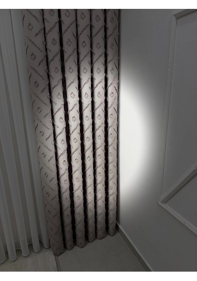 Nivemeshome Sedef Gri 1/3 Pileli Fon Perde 50x250