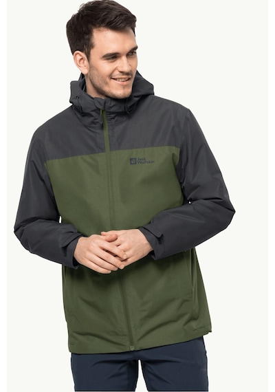 Jack Wolfskin Taubenberg 3in1 Erkek Outdoor Mont 1115311-4129-yeşil Yeşil