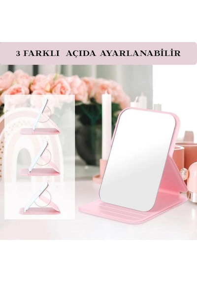 Taşınabilir Katlanabilir Kılıflı Mini Makyaj Aynası Masaüstü&çanta&cep Boy Kompakt Seyahat Aynası