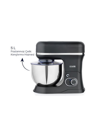 Schafer Prochef Master Multi Kıyma Aparatlı 1500 W Stand Mikser 5 L-antrasit