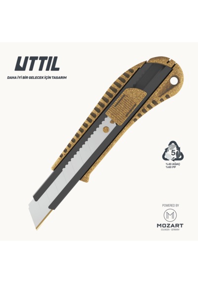 UTTIL Aura Natura Nmuk03-an %40 Ahşap Gövdeli 18mm Maket Bıçağı