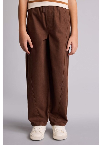 Defacto Barrel Fıt Düz Paça Gabardin Pantolon Erkek Çocuk G8336a826spbn254 Kahve-bn254