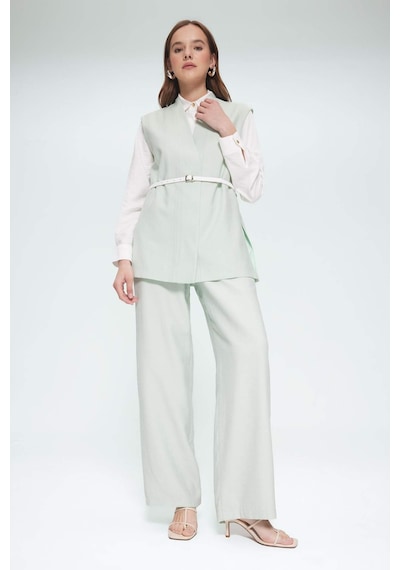 DeFacto 	Wide Leg Basic Düz Geniş Paça Pantolon E7979AX25SMGN1181