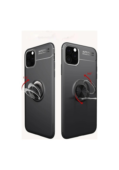 Apple İphone 11 Pro Kılıf Range Yüzüklü Silikon - Siyah-kırmızı 0.2M-Çok Renkli