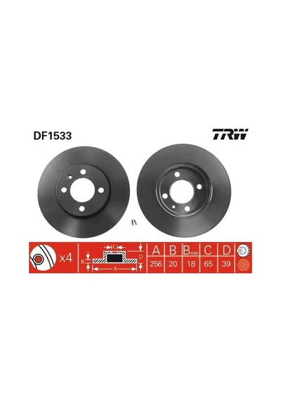 Vw Polo 3 Fren Diski On 1995-2000 Trw Df1533 2adettir