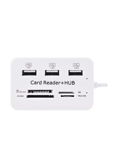 Hubrendy Sh Powermaster 3 Port 2.0 Usb Çoklayıcı Hub + 4 Slot Kart Okuyucu Pm-6052