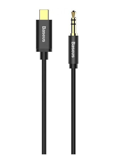 Baseus Type C to 3.5 Sterio Aux Ses Akatarım Kablosu M01 (Siyah)