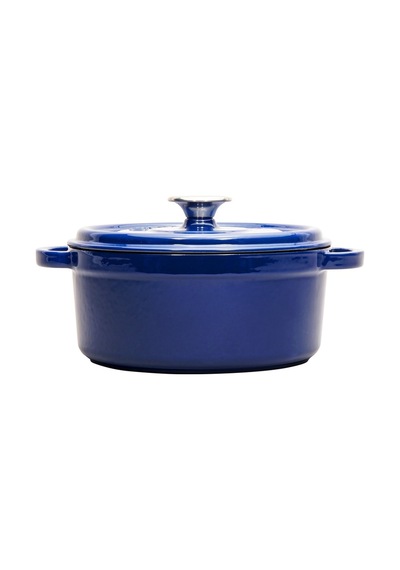 Aroma Kapak Mavi Yuvarlak Tencere Döküm 24 Cm