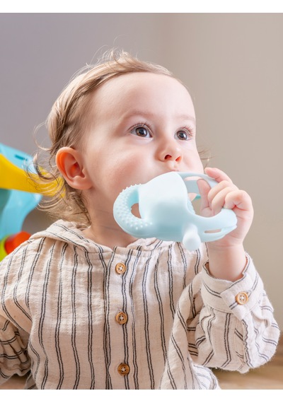 Silikon Bebek Diş Kaşıyıcı Açık Mavi