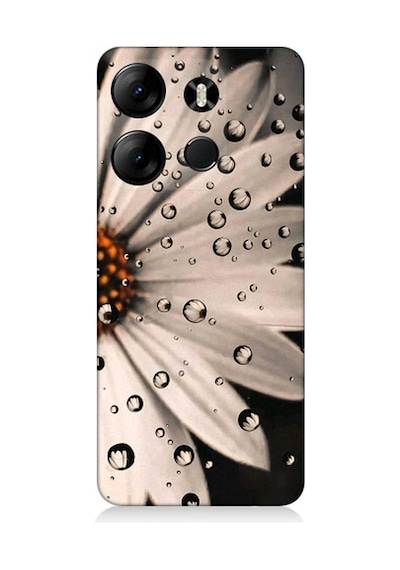 Tecno Spark Go 2023 Uyumlu Papatya Ve Su Damlaları Desenli Silikon Kılıf