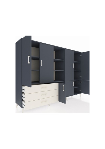Hyperion Dolap 11 Raflı 3 Çekmeceli 7 Kapaklı 220x44x163 Antrasit Antrasit-antrasit/aytaşı Hyperion Dolap 11 Raflı 3 Çekmeceli 7 Kapaklı 220x44x163 Antrasit Antrasit-antrasit/aytaşı