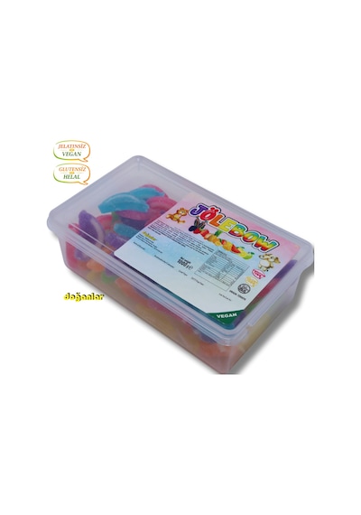 Doğanlar Gıda Renkli Dilimi Jöle Şekerleme Jelatinsiz Doğal Helal Vegan Glutensiz 1 KG