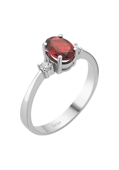 Sirius Pırlanta Ve Oval Garnet Taşlı Yüzük 0824R0043